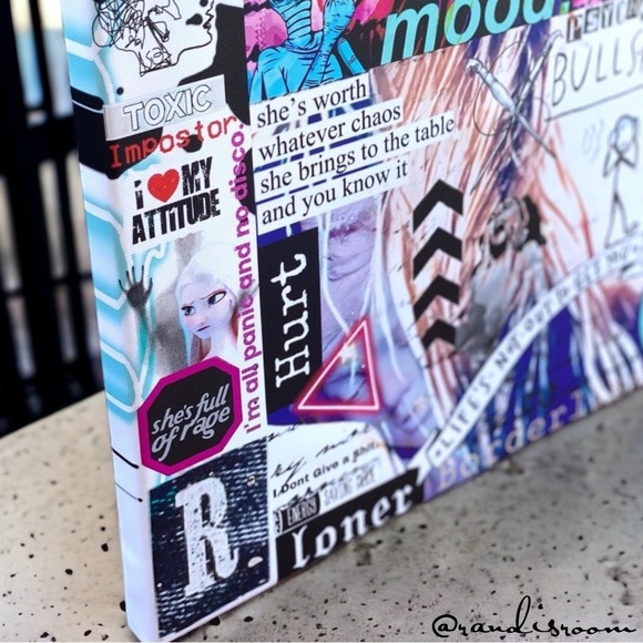 “Borderline” – Original Digital Collage Pop Art Canvas Punk/Emo Aesthetic - Picture 6 of 13